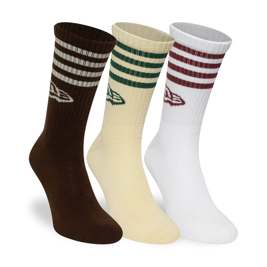 This is a New Era Stripe Multi 3 Pack Crew Socks 3