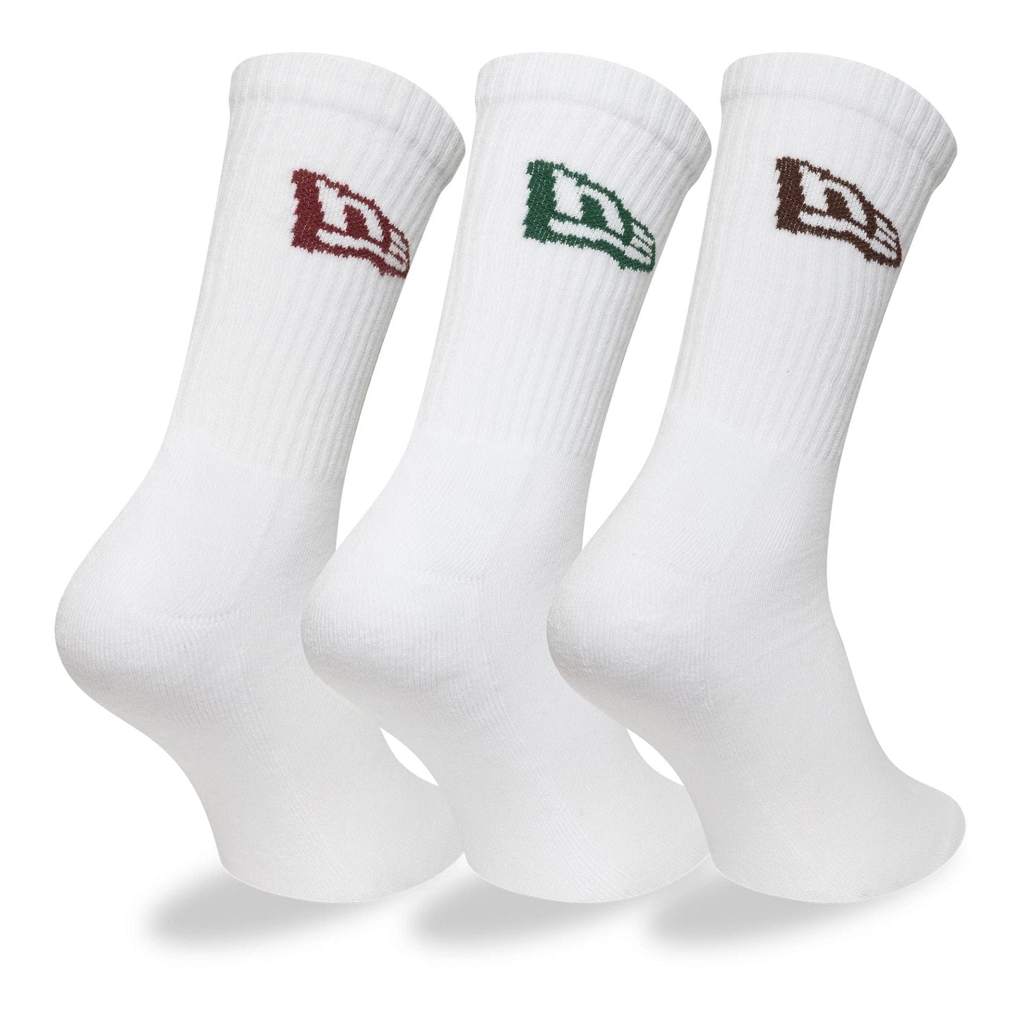 This is a New Era Flag White 3 Pack Crew Socks 2