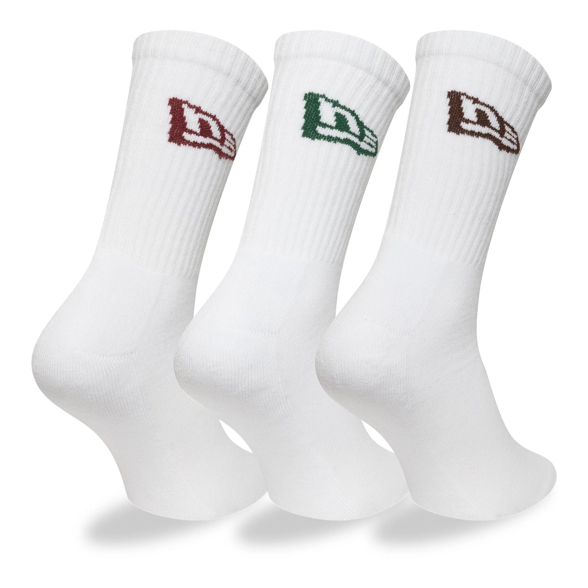 This is a New Era Flag White 3 Pack Crew Socks 2