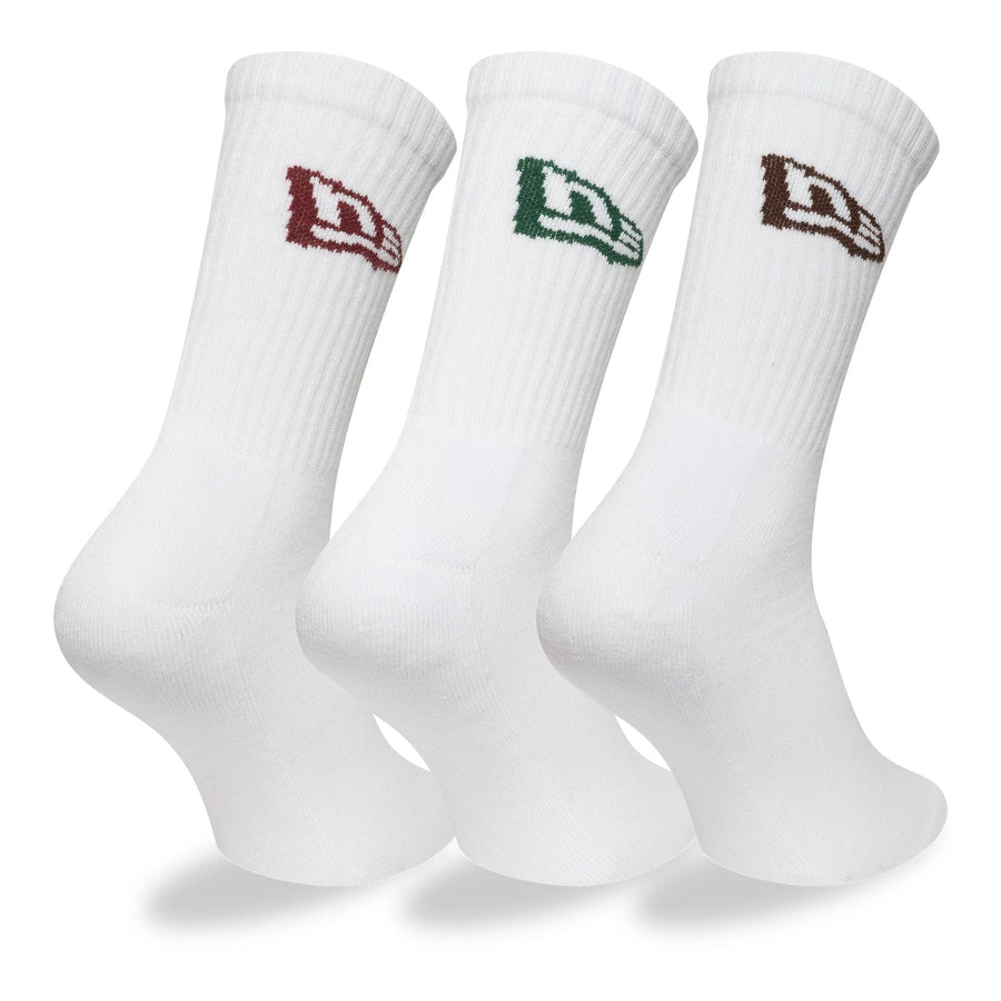 This is a New Era Flag White 3 Pack Crew Socks 2