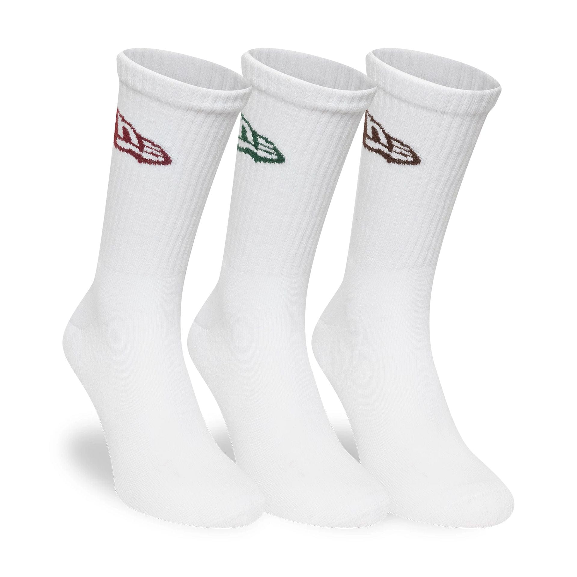 This is a New Era Flag White 3 Pack Crew Socks 3