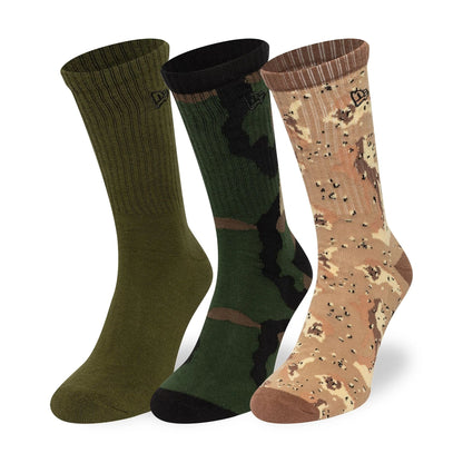 This is a New Era Camo 3 Pack Crew Socks 1