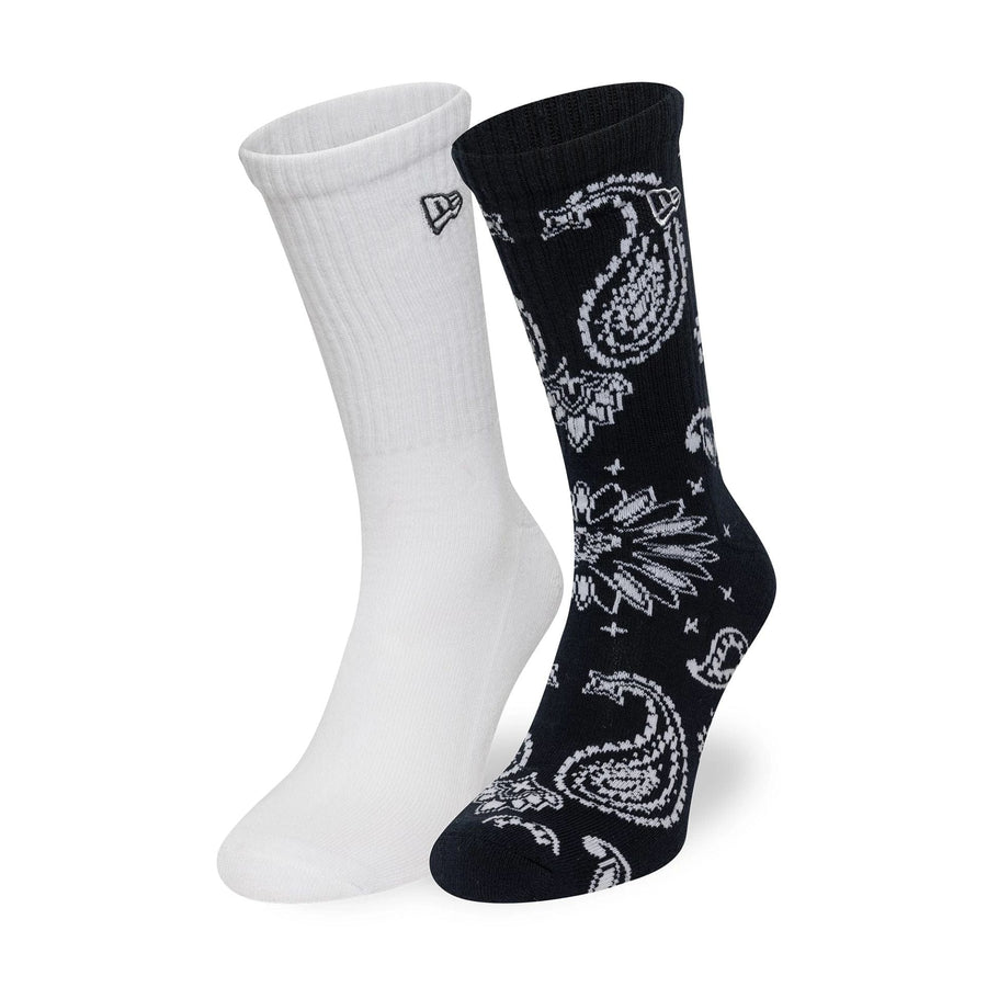 This is a New Era Paisley Multi 2 Pack Crew Socks 1