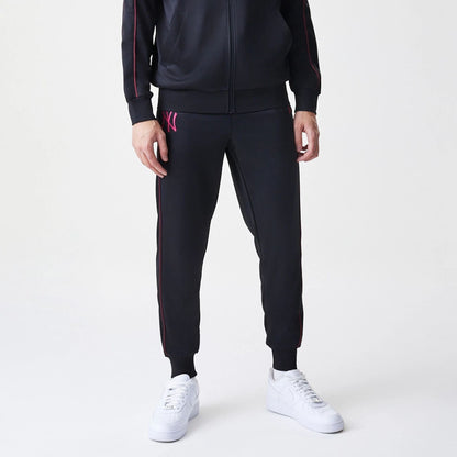 The Male model is wearing New York Yankees MLB Black Track Pants 3