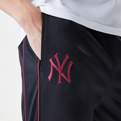 The Male model is wearing New York Yankees MLB Black Track Pants 4
