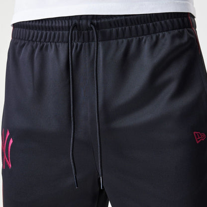 The Male model is wearing New York Yankees MLB Black Track Pants 6