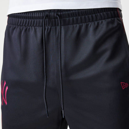 The Male model is wearing New York Yankees MLB Black Track Pants 6