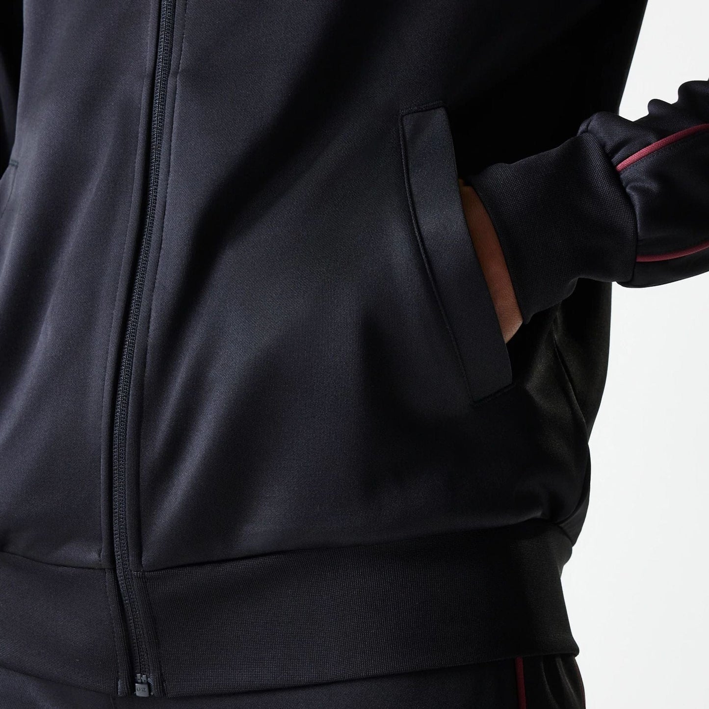 The Male model is wearing New York Yankees MLB Black Track Top 4