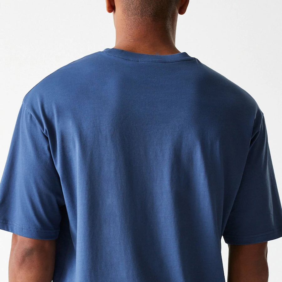 The Male model is wearing LA Dodgers MLB Midi League Essential Dark Blue Oversized T-Shirt 8