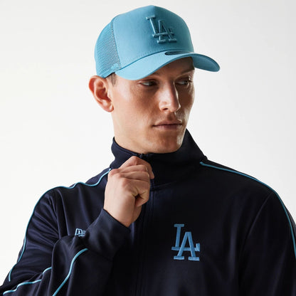 The Male model is wearing LA Dodgers MLB Navy Track Top 4