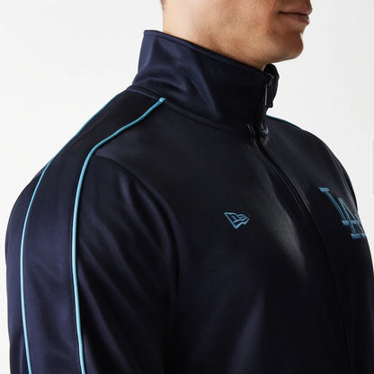 The Male model is wearing LA Dodgers MLB Navy Track Top 5