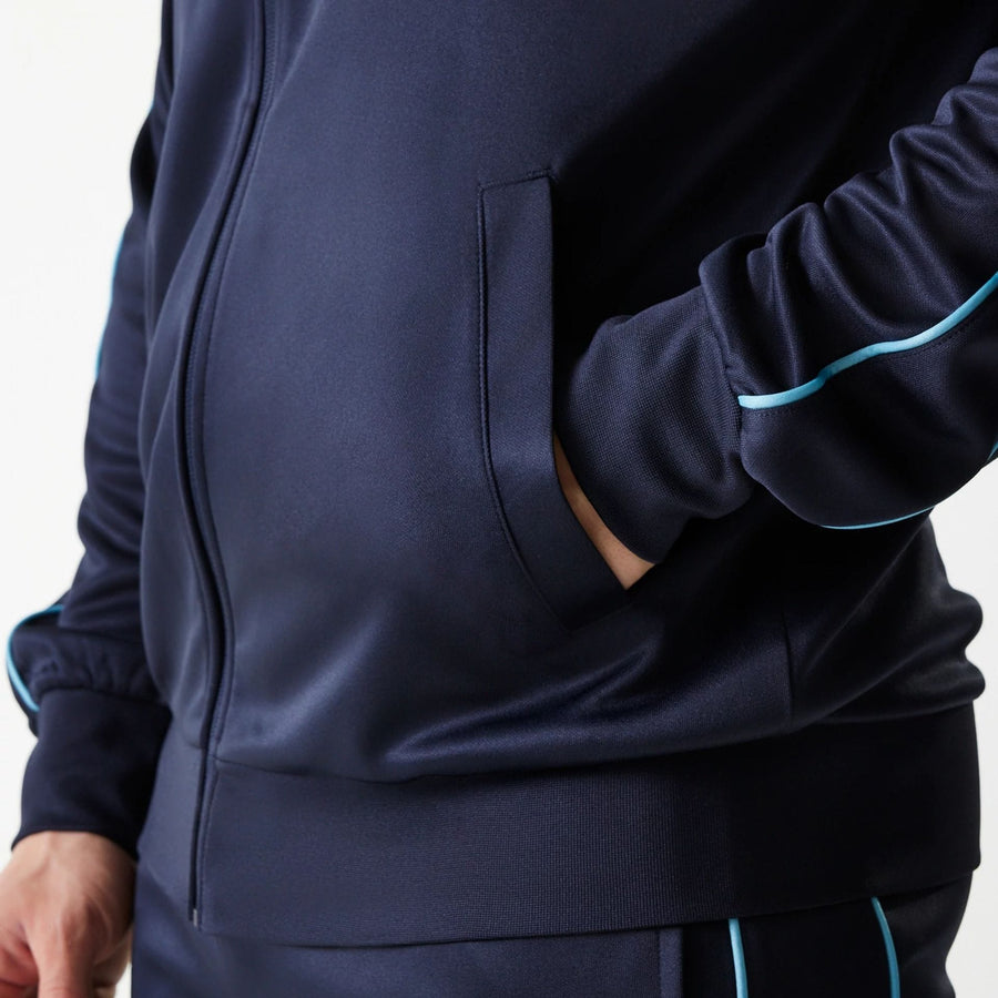 The Male model is wearing LA Dodgers MLB Navy Track Top 6