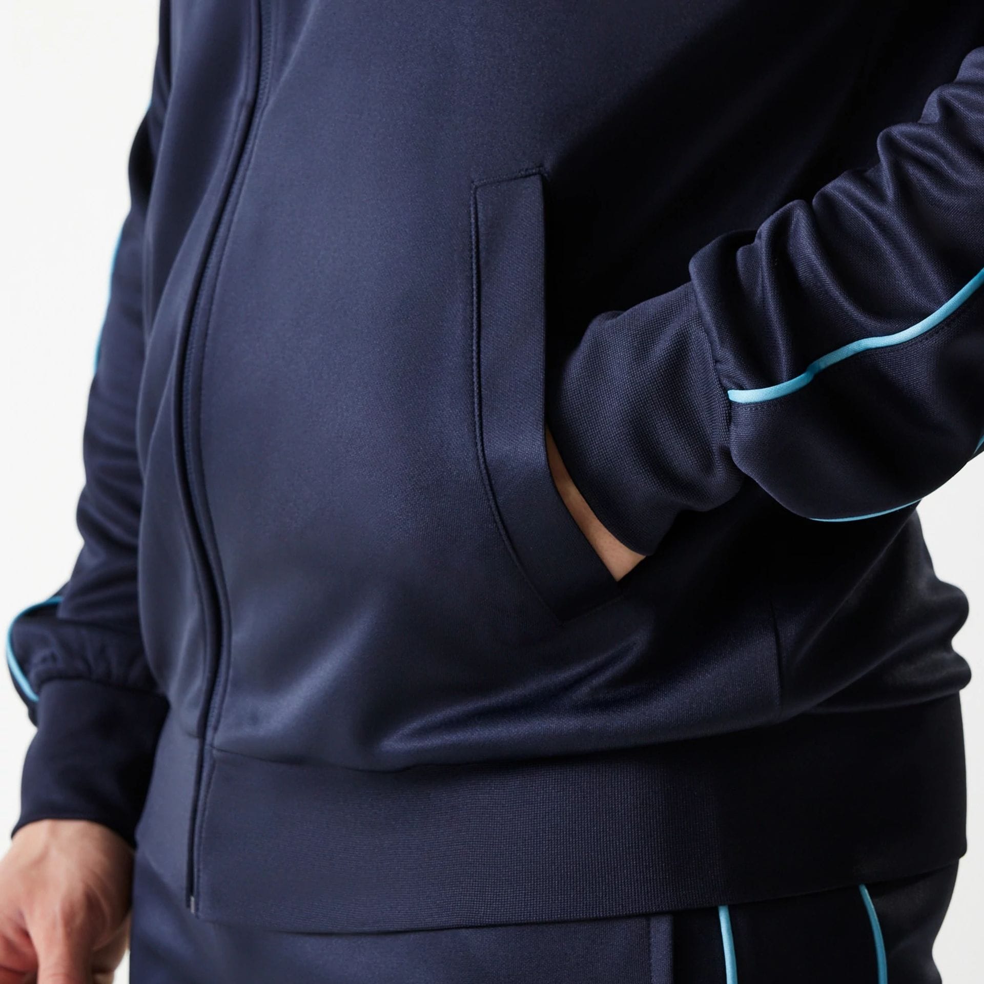 The Male model is wearing LA Dodgers MLB Navy Track Top 6