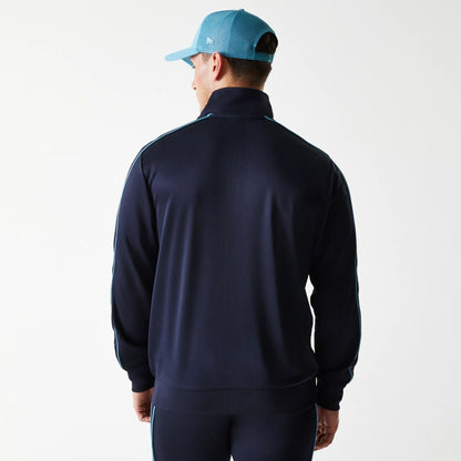 The Male model is wearing LA Dodgers MLB Navy Track Top 2