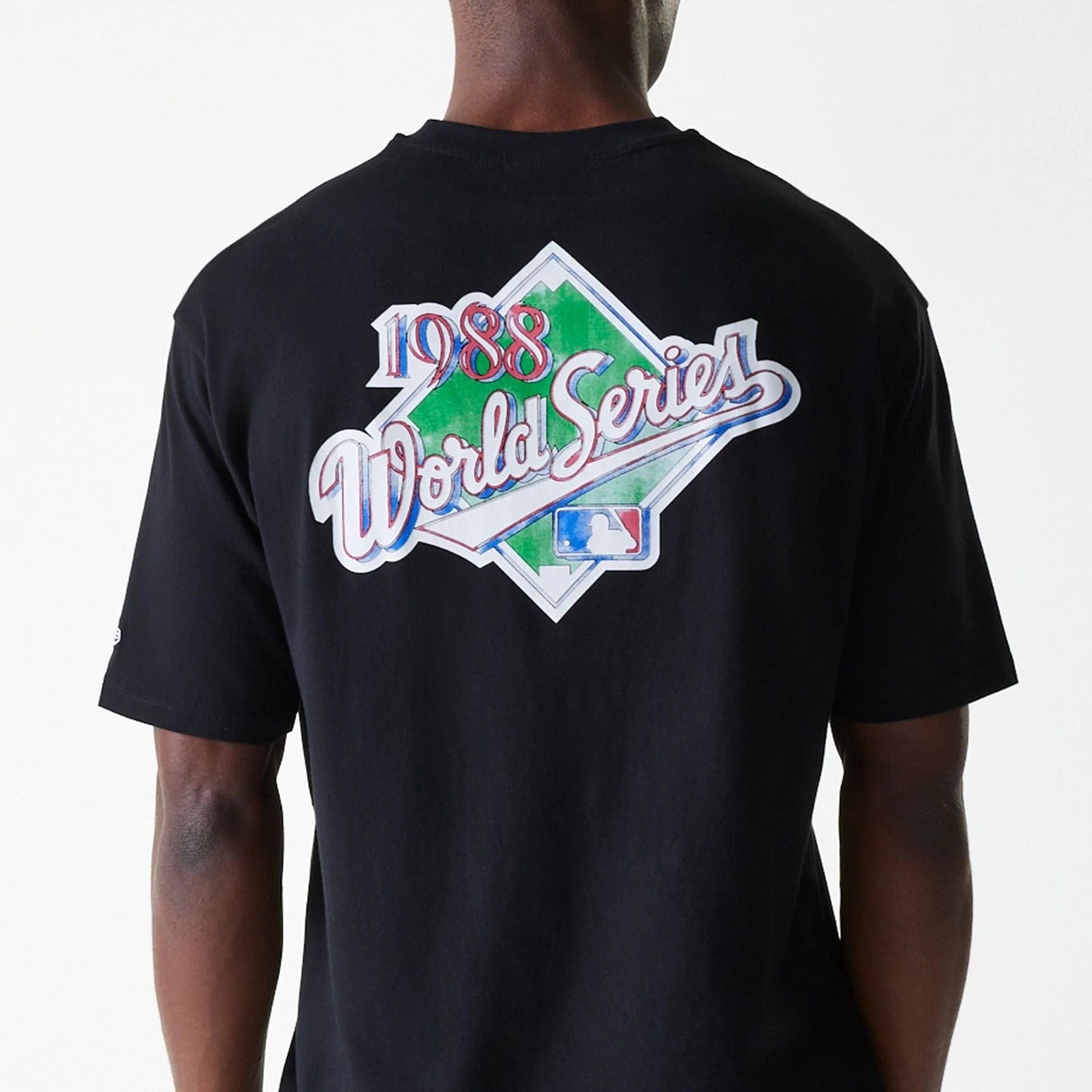 The Male model is wearing LA Dodgers MLB World Series Black Oversized T-Shirt 4