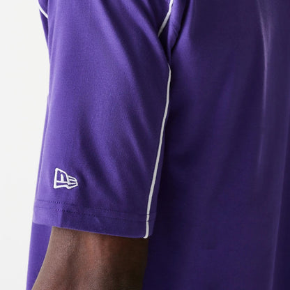 The Male model is wearing LA Lakers NBA Piping Purple Oversized T-Shirt 4