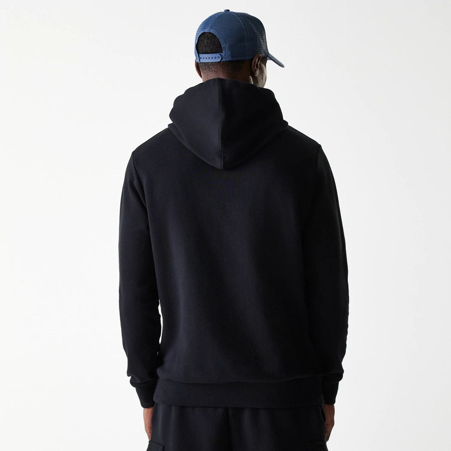 The Male model is wearing New York Yankees MLB Wordmark Black Pullover Hoodie 2