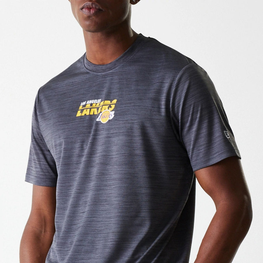 The Male model is wearing LA Lakers NBA Essentials Black T-Shirt 3