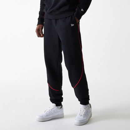 The Male model is wearing Chicago Bulls NBA Piping Black Joggers 8