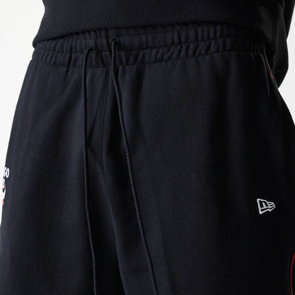 The Male model is wearing Chicago Bulls NBA Piping Black Joggers 5