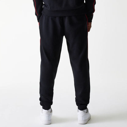 The Male model is wearing Chicago Bulls NBA Piping Black Joggers 2
