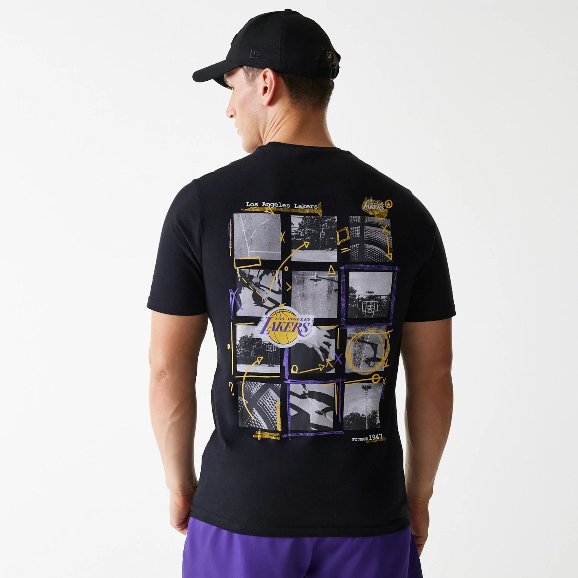 関税送料込[NBA]LAKERS＆WARRIORS＆CELTICS100％綿Tシャツ★新作 NBA Net Graphic LA Lakers T-Shirt | New Era Cap UK