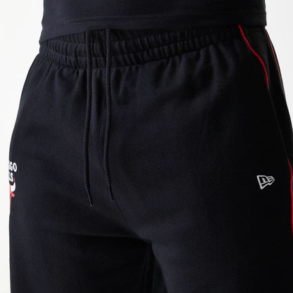The Male model is wearing Chicago Bulls NBA Piping Black Shorts 5