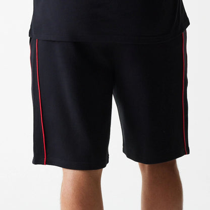 The Male model is wearing Chicago Bulls NBA Piping Black Shorts 6