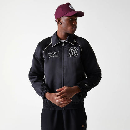 The Male model is wearing New York Yankees MLB Club Black Club Jacket 3