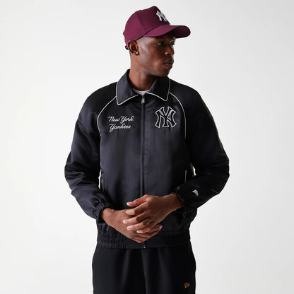 The Male model is wearing New York Yankees MLB Club Black Club Jacket 3