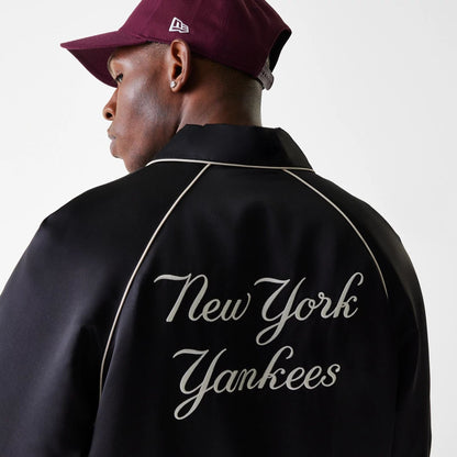 The Male model is wearing New York Yankees MLB Club Black Club Jacket 8
