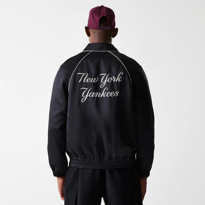 The Male model is wearing New York Yankees MLB Club Black Club Jacket 2