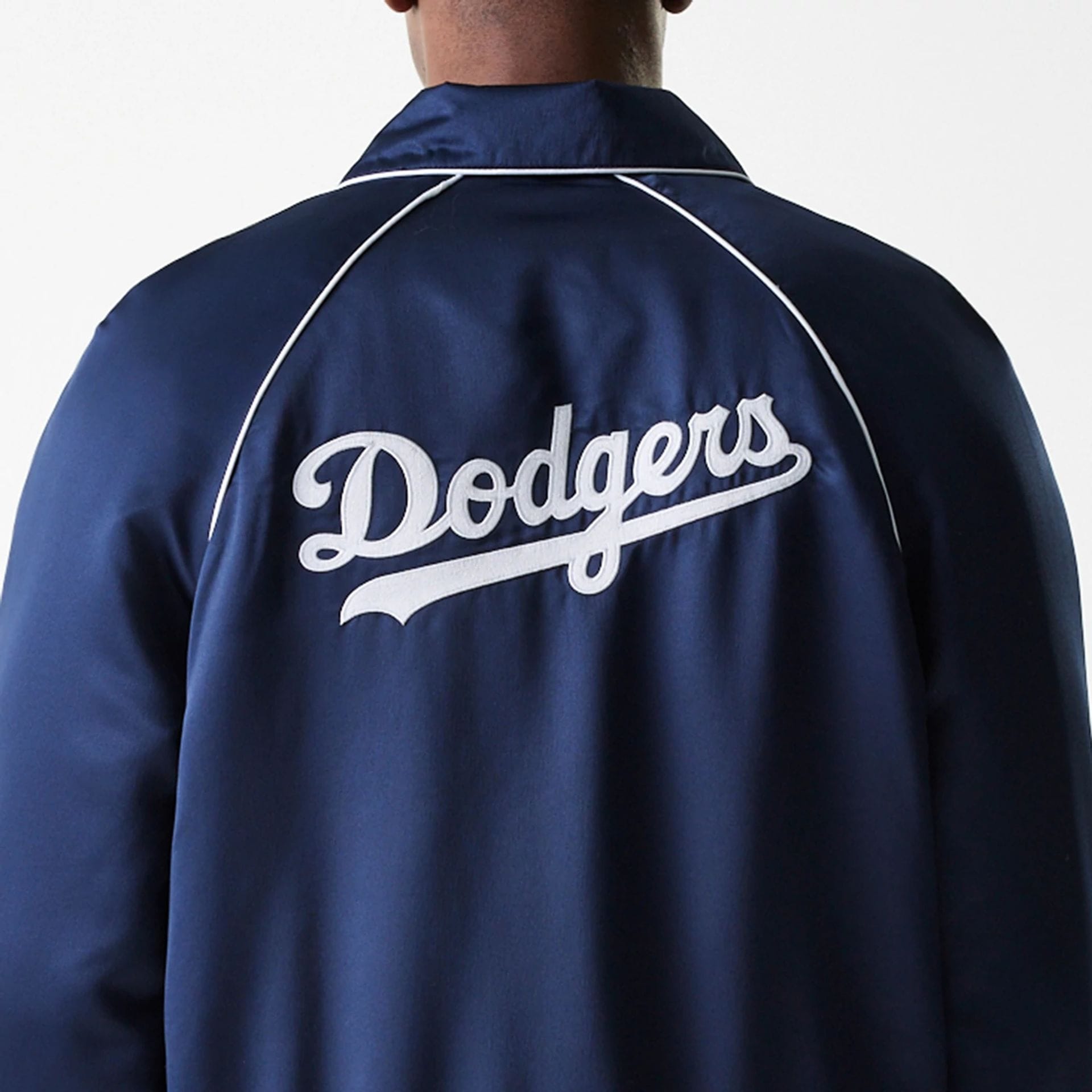 The Male model is wearing LA Dodgers MLB Club Navy Club Jacket 7