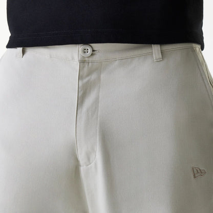 The Male model is wearing New York Yankees MLB Light Beige Chino Trousers 6