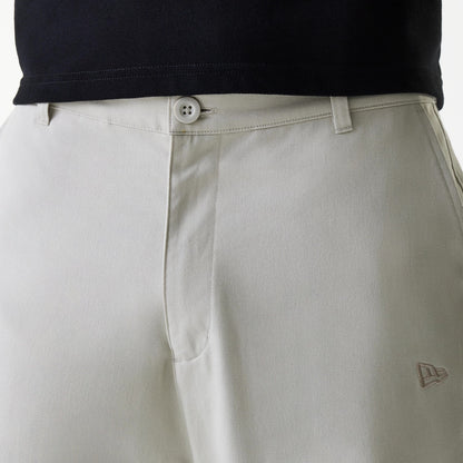 The Male model is wearing New York Yankees MLB Light Beige Chino Trousers 6