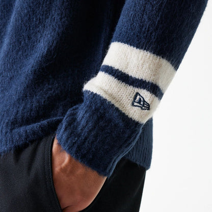 The Male model is wearing LA Dodgers MLB Knit Navy Oversized Knit Sweater 7