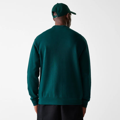 The Male model is wearing Detroit Tigers MLB Heritage Dark Green Oversized Crew Neck Sweater 2