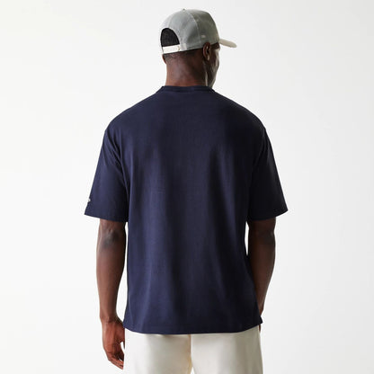 The Male model is wearing LA Dodgers MLB Heritage Navy Oversized T-Shirt 2
