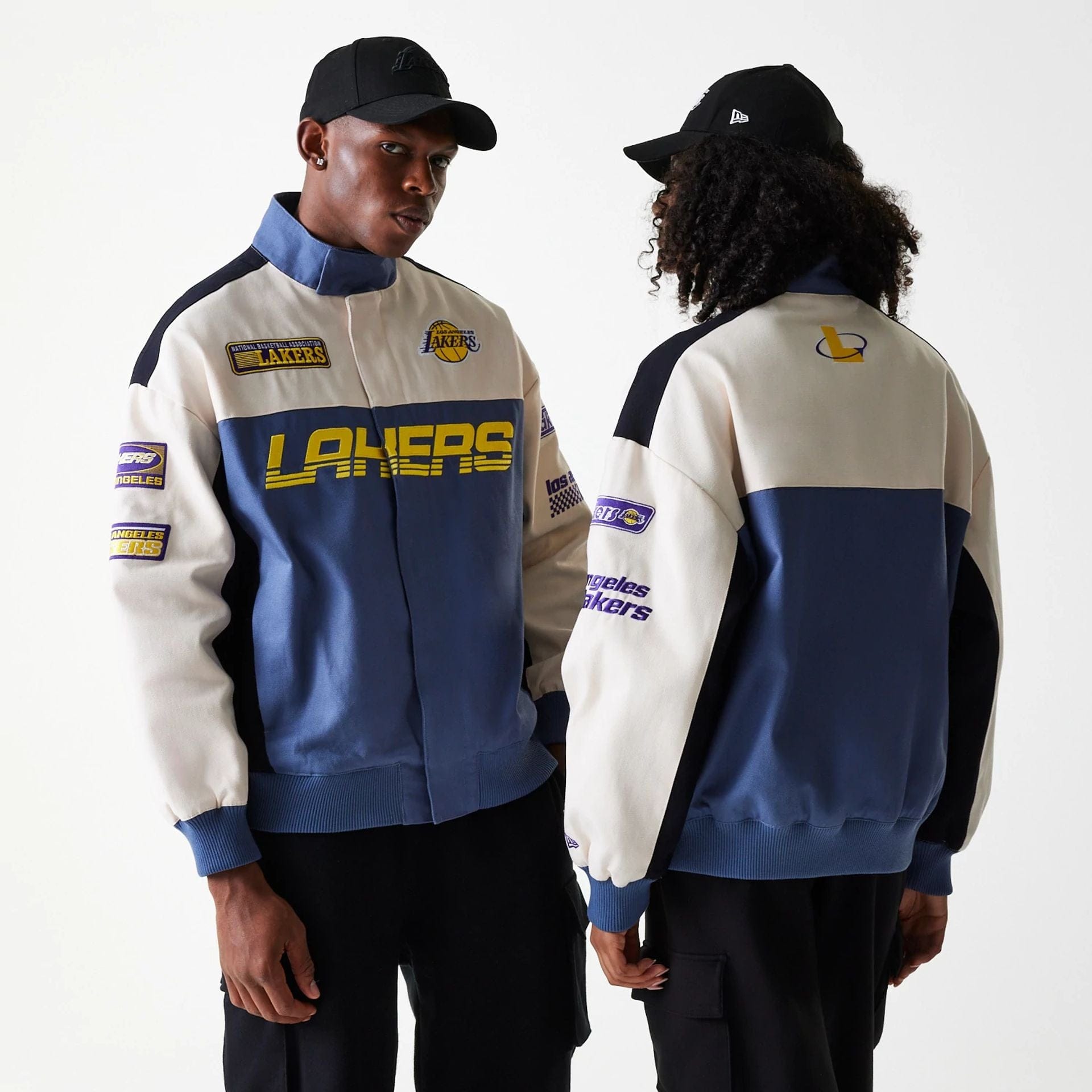 NBA Motorsport LA Lakers Dark Blue Motorsports Jacket | NEC EU