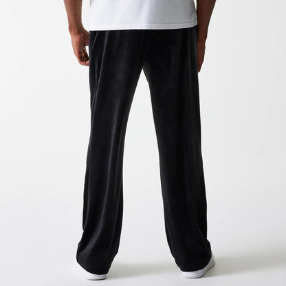 The Male model is wearing New York Yankees MLB Velour Black Track Pants 2