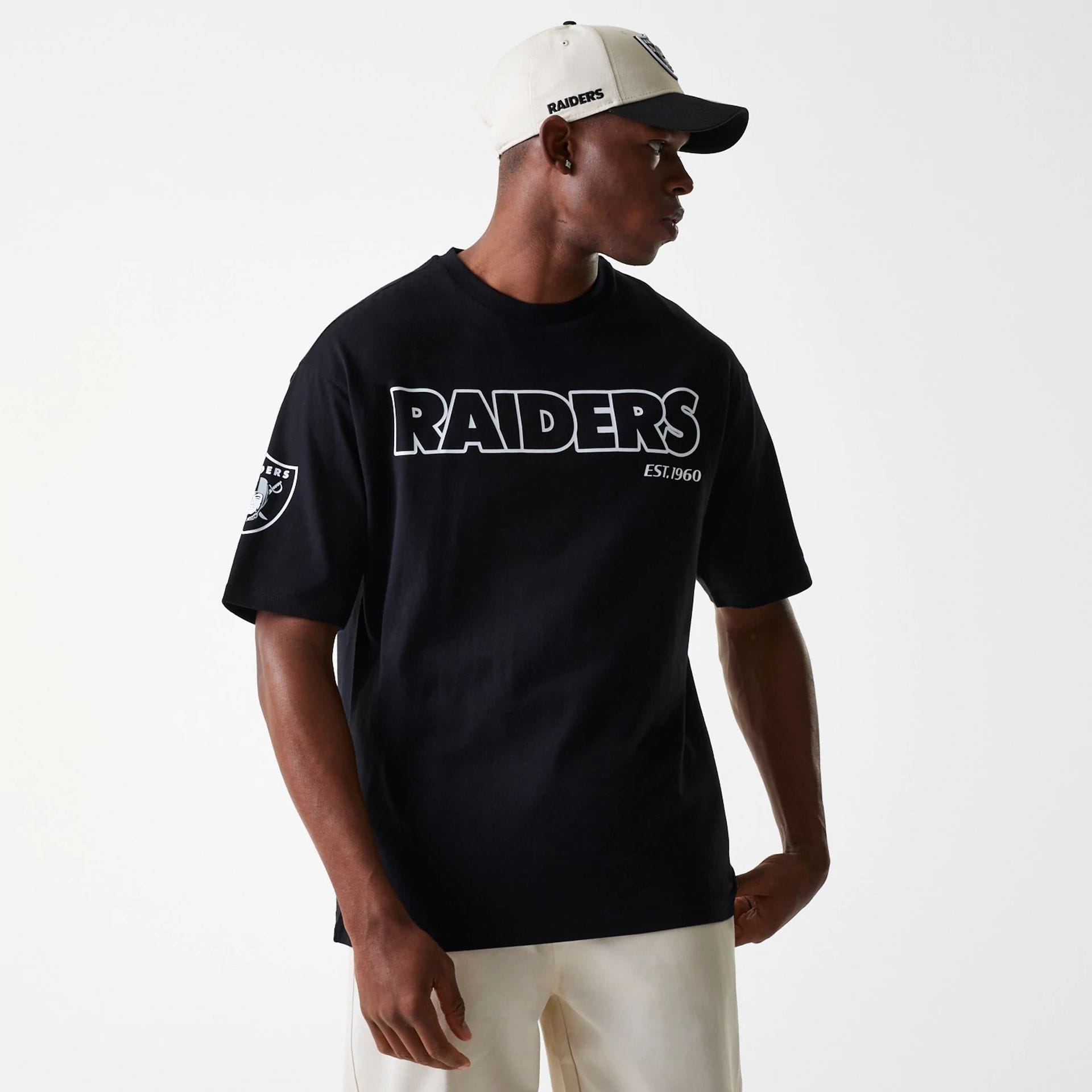 NFL Wordmark Las Vegas Raiders Black Oversized T-Shirt | NEC EU
