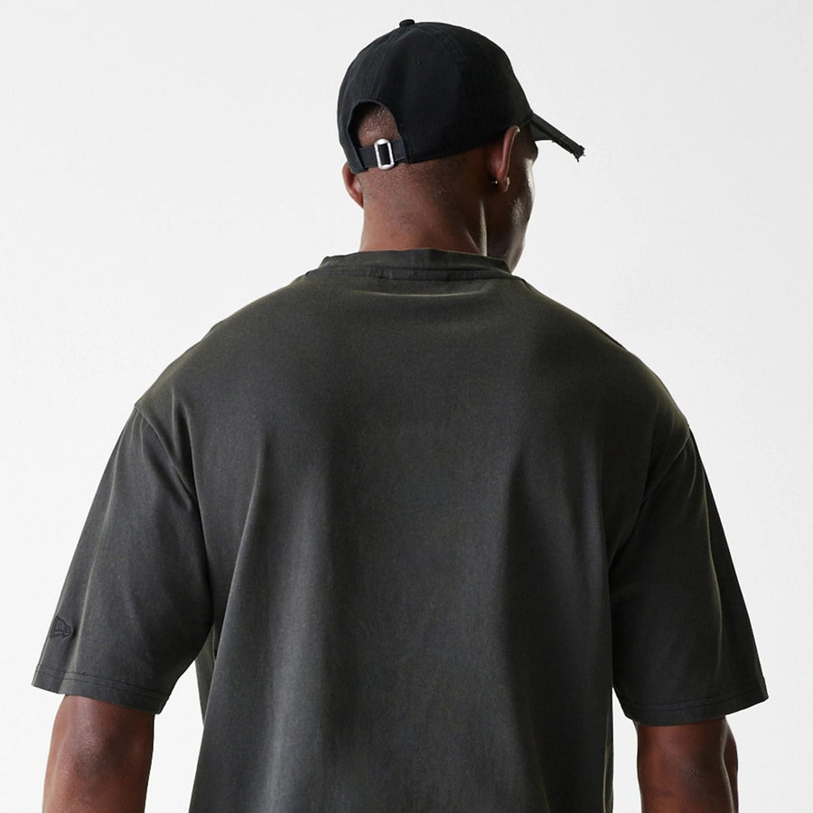 The Male model is wearing Las Vegas Raiders NFL Washed Super Bowl Grey Oversized T-Shirt 8