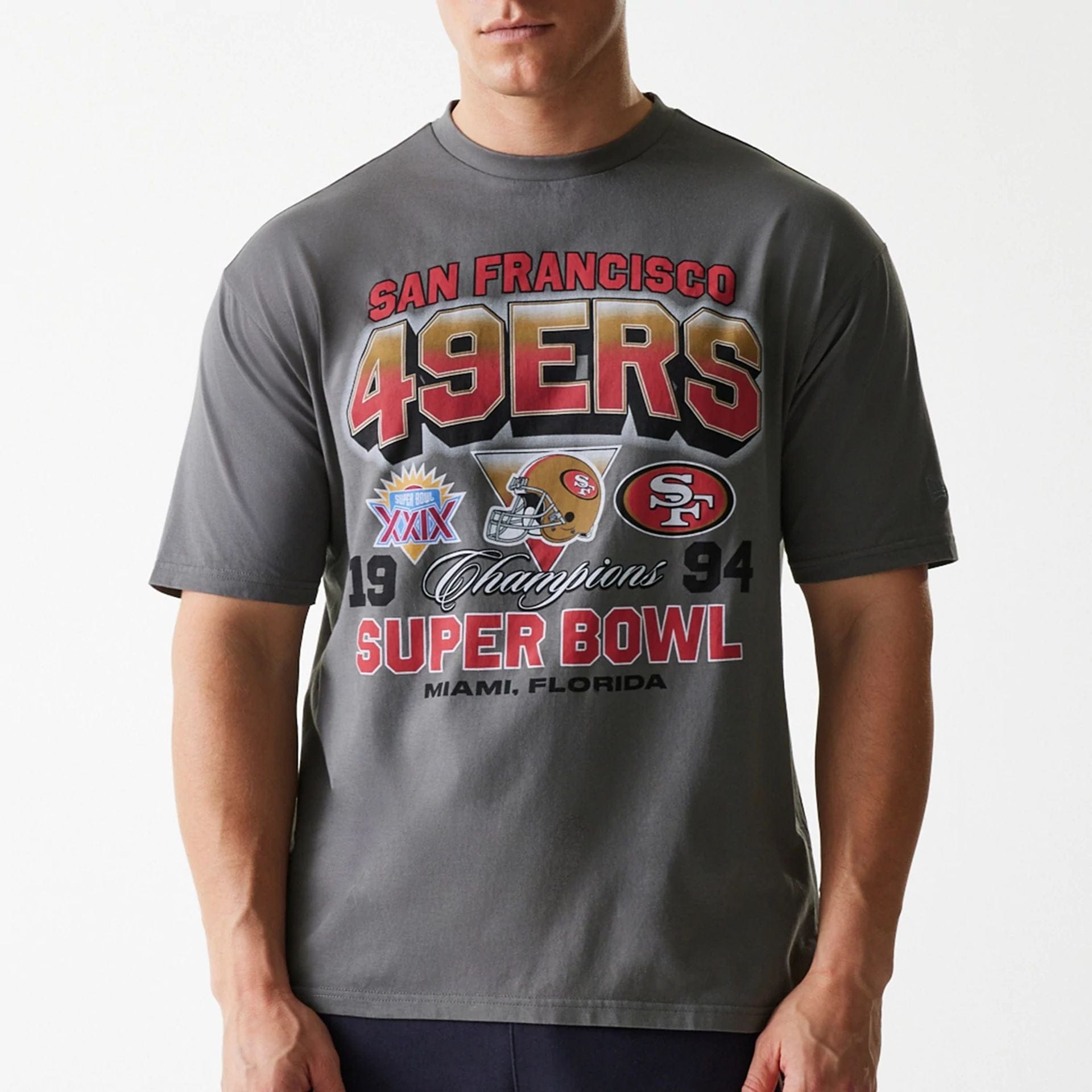 NFL Washed Super Bowl San Francisco 49ers Grey Oversized T-Shirt