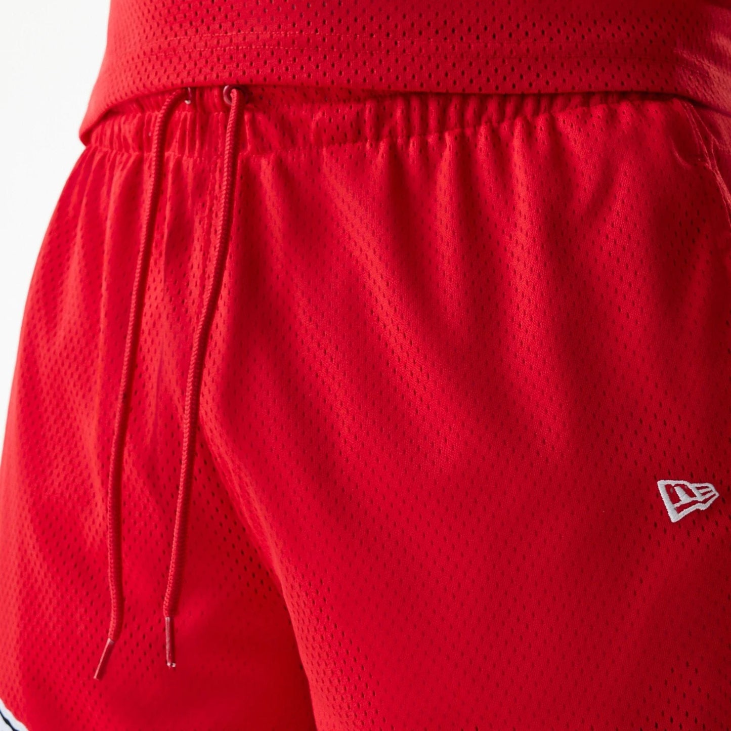 The Male model is wearing Kansas City Chiefs NFL Mesh Red Shorts 5