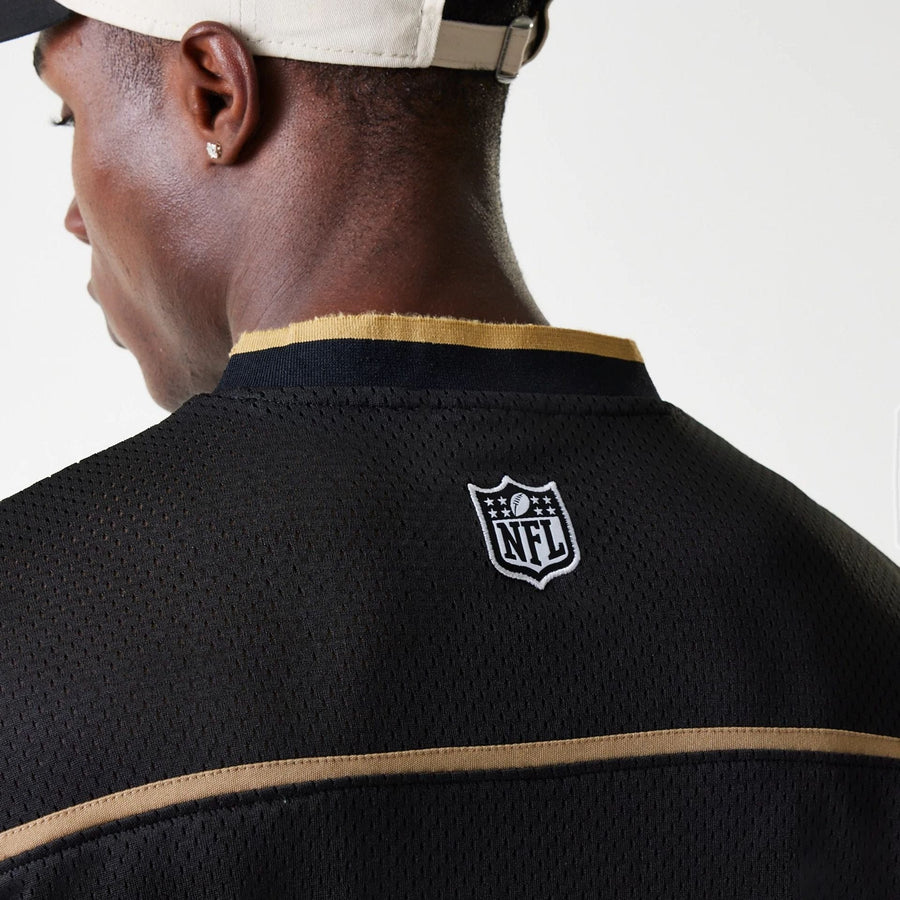 The Male model is wearing San Francisco 49ers NFL Mesh Black Jersey 4