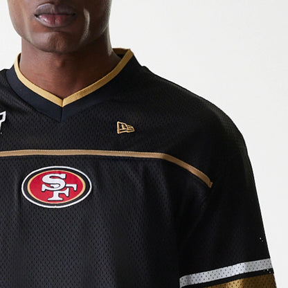 The Male model is wearing San Francisco 49ers NFL Mesh Black Jersey 5