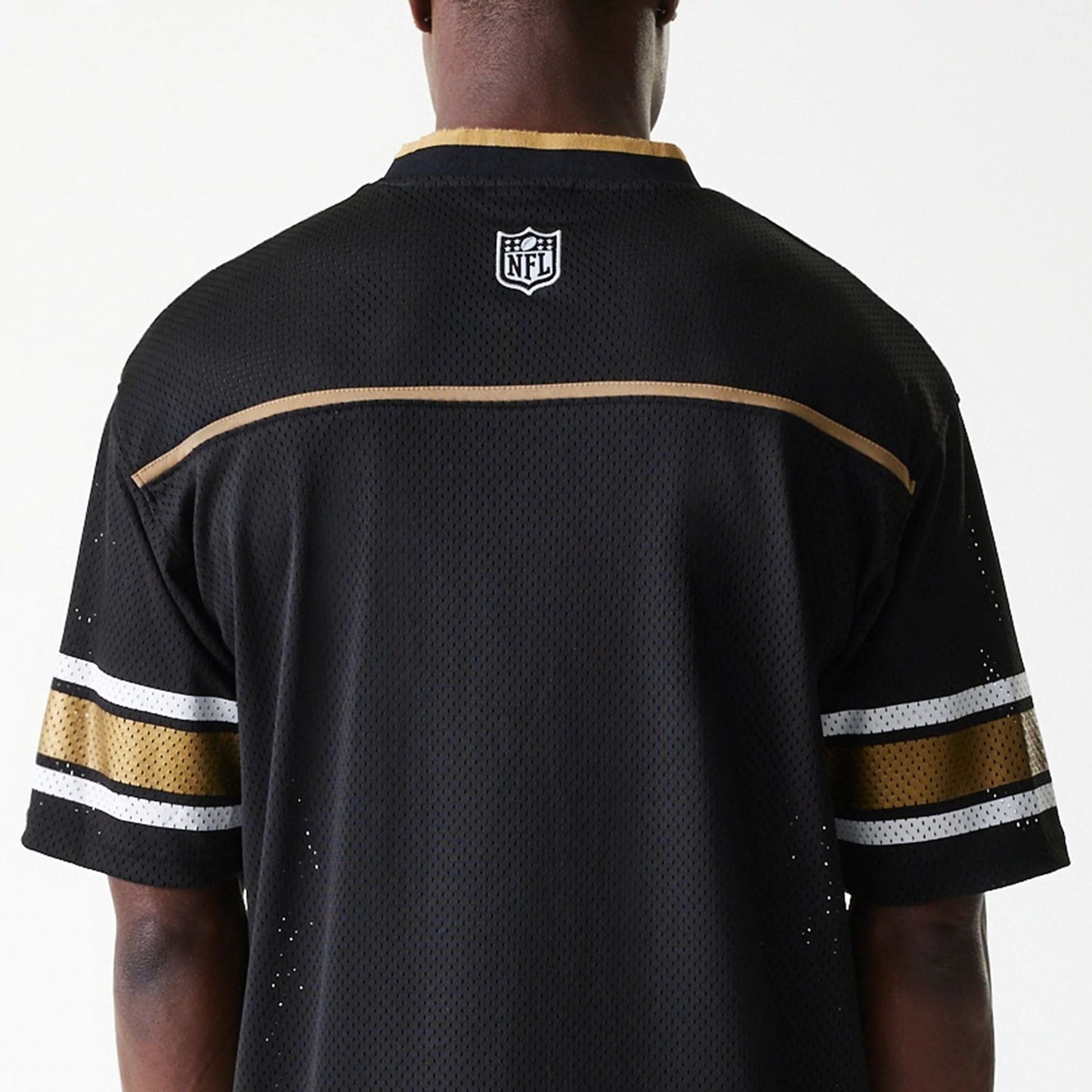 The Male model is wearing San Francisco 49ers NFL Mesh Black Jersey 7