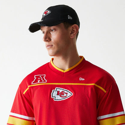 The Male model is wearing Kansas City Chiefs NFL Mesh Red Jersey 5