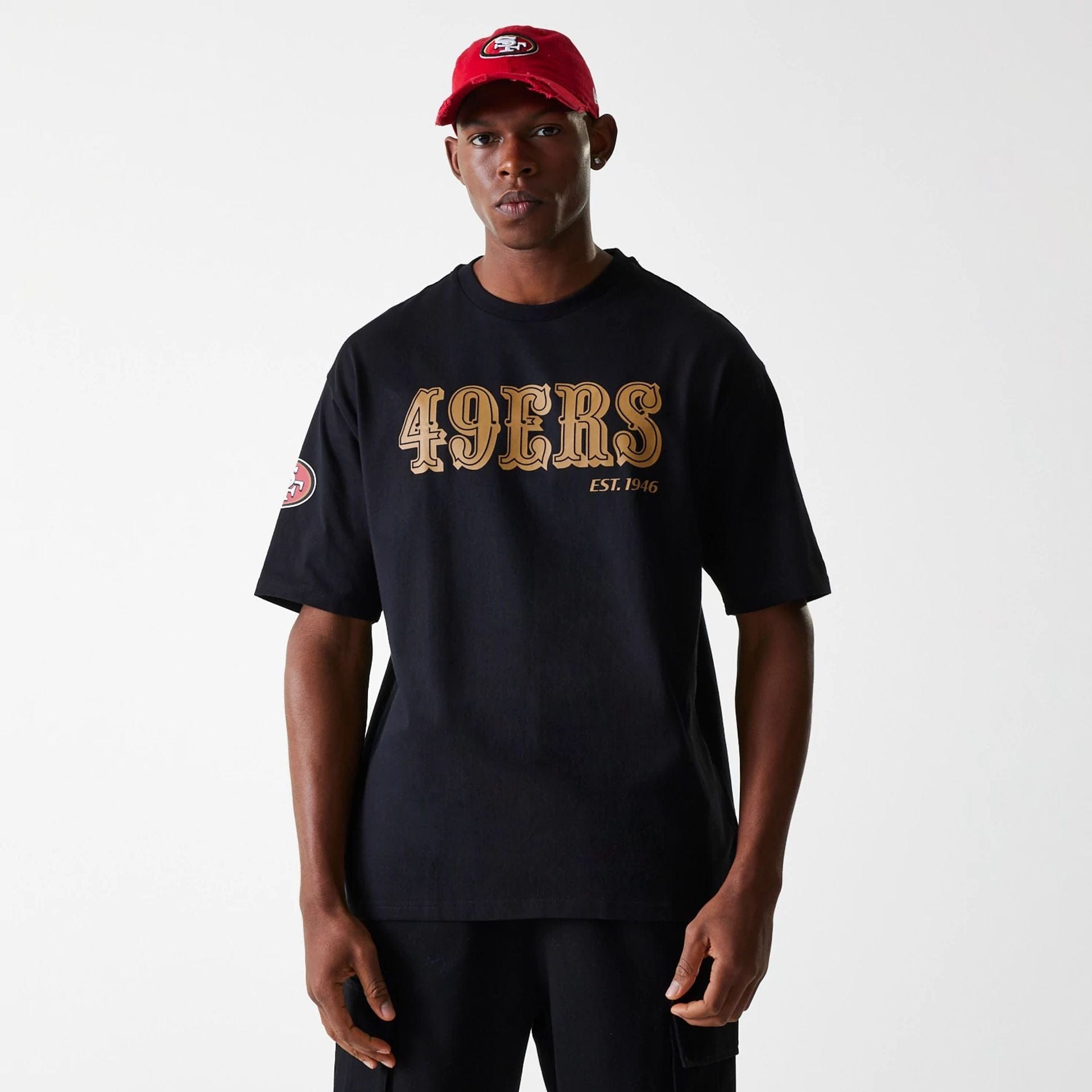 NFL Wordmark San Francisco 49ers Black Oversized T-Shirt | NEC EU