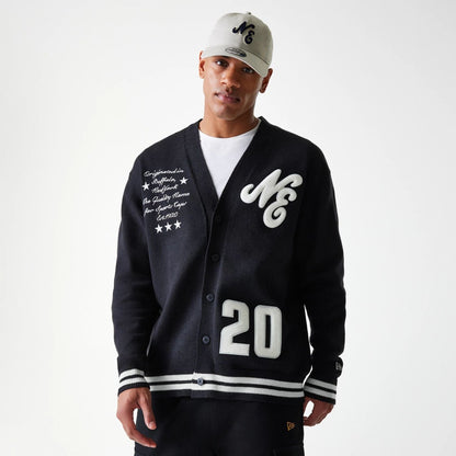 The Male model is wearing New Era Knit Black Cardigan 3